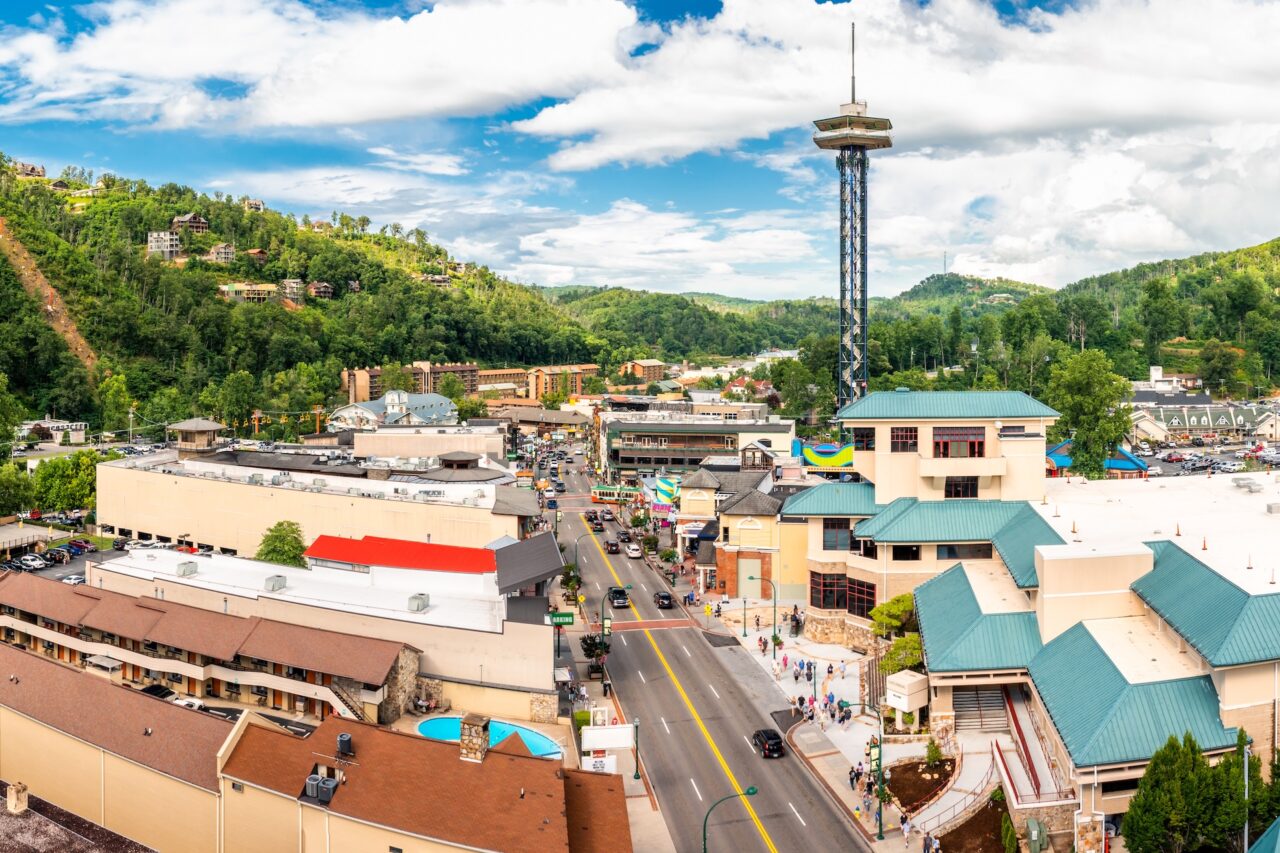 Aerial view of Gatlinburg