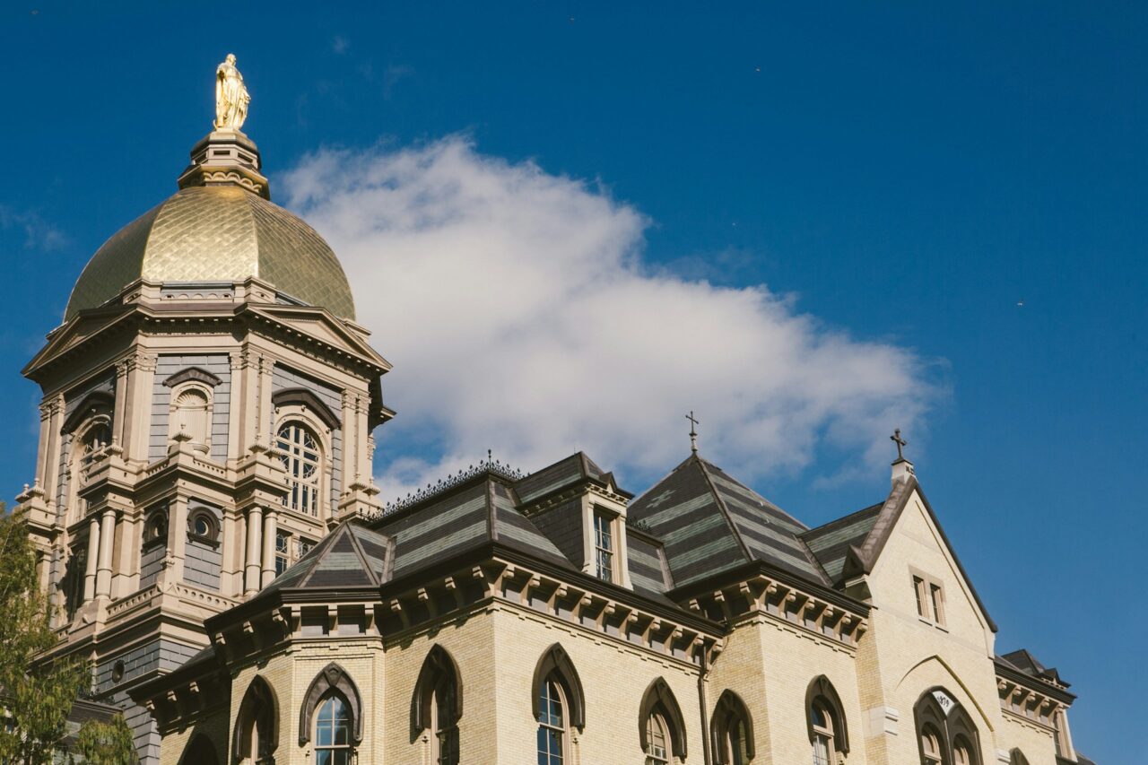 Golden dome building at the University of Notre Dame
