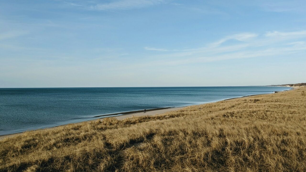 Indiana Dunes National Park and lake  Michigan