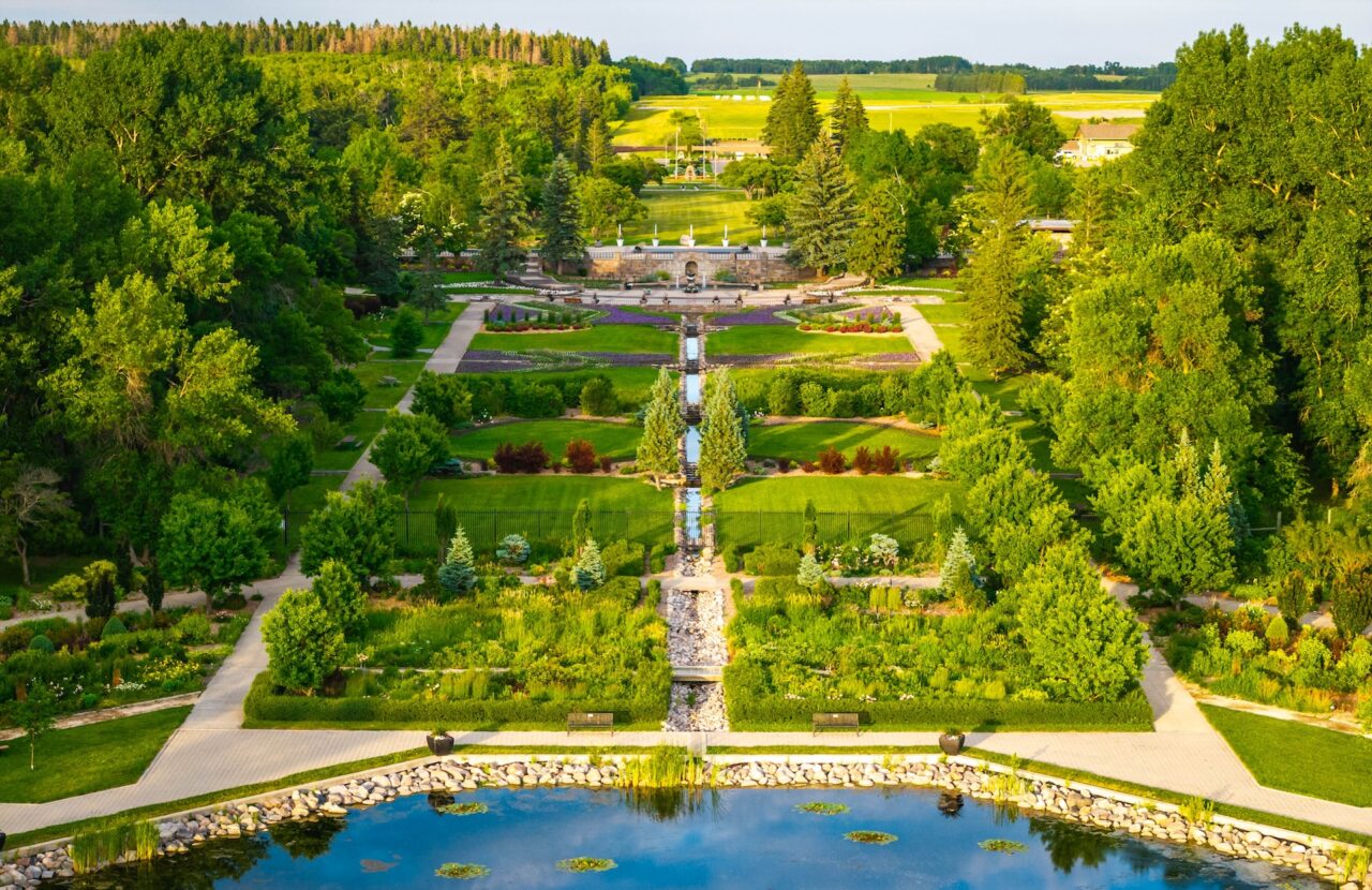 Aerial view of the International Peace Garden