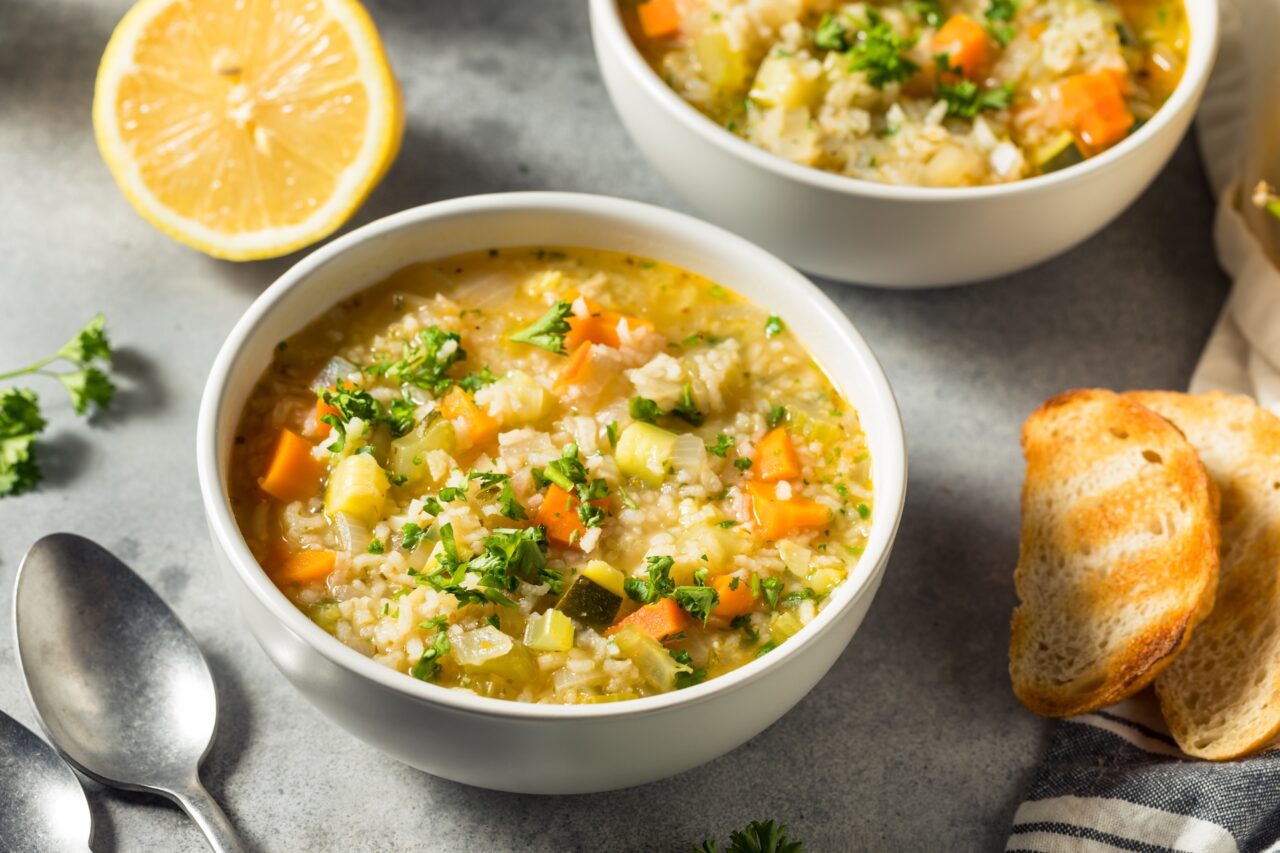 Lemon rice soup