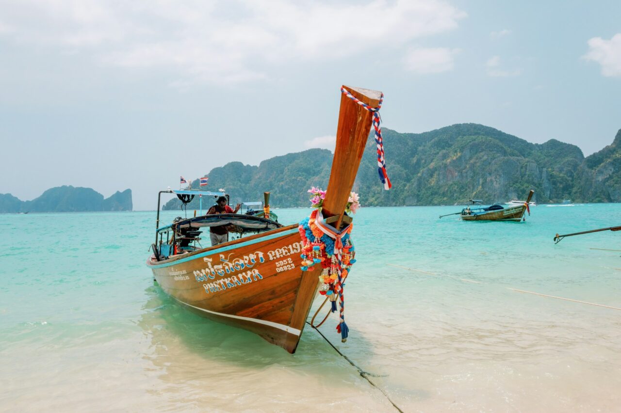 Longtail boat in the phi phi islands in Thailand