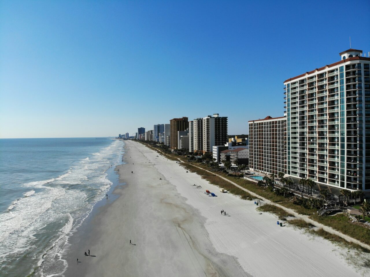 View of the coastline in Myrtle Beach, South Carolina