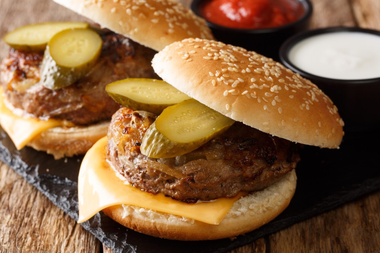 Oklahoma fried onion burger with pickles