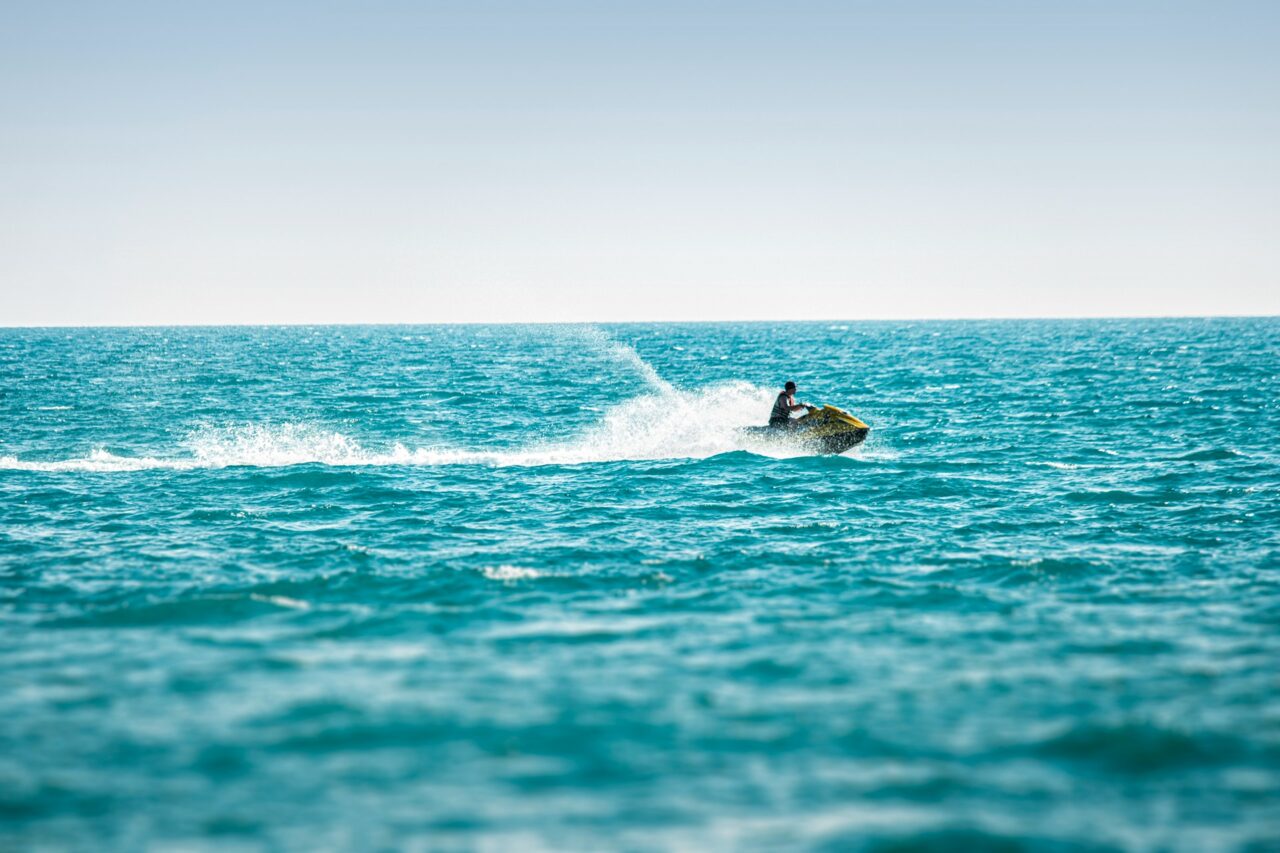 Person riding a jet ski on the water