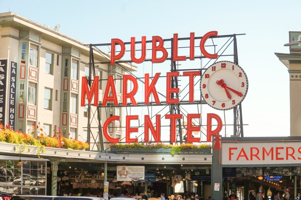 Public Market Center sign at Pike Place Market
