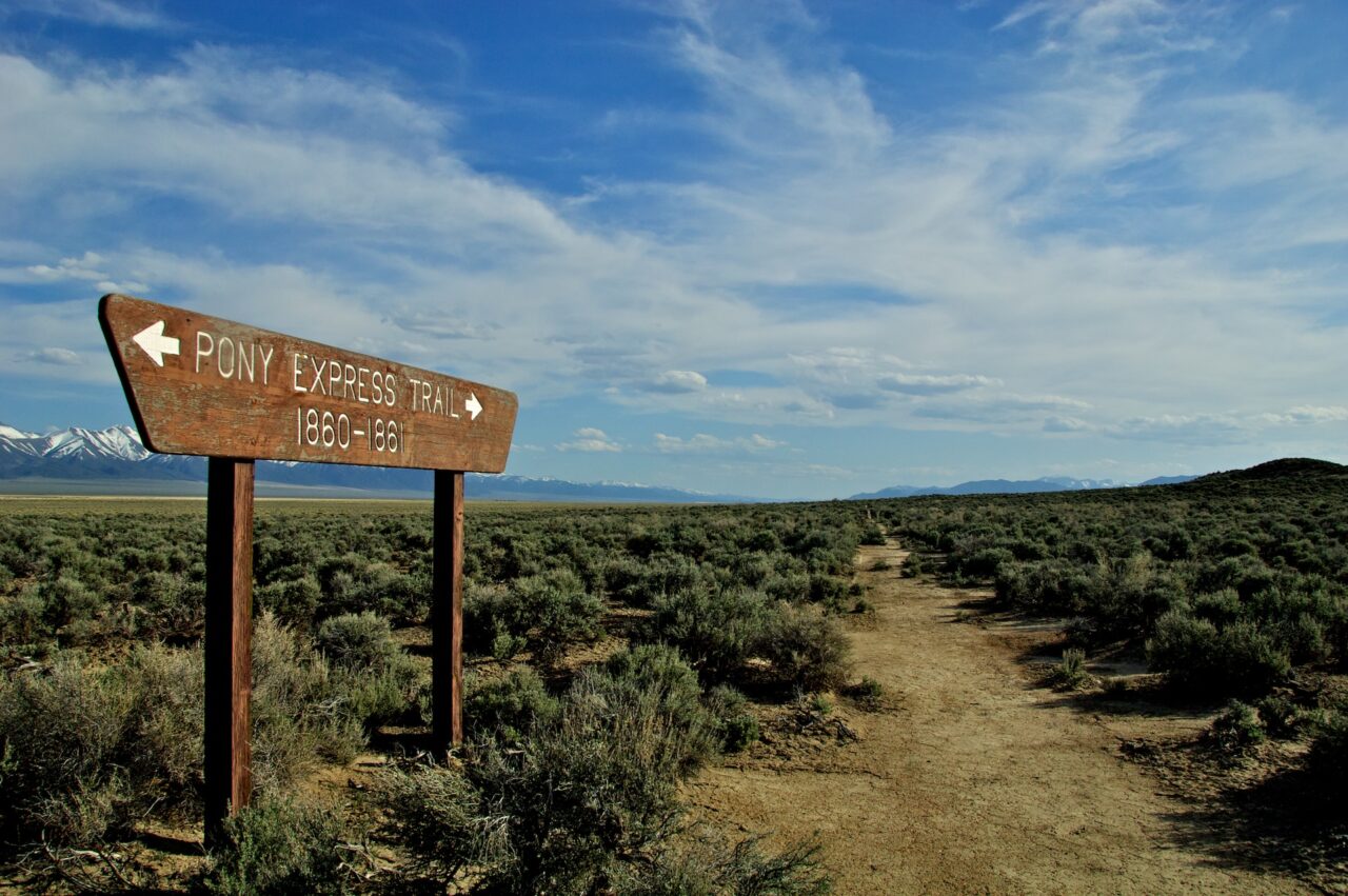 Pony Express trail sign