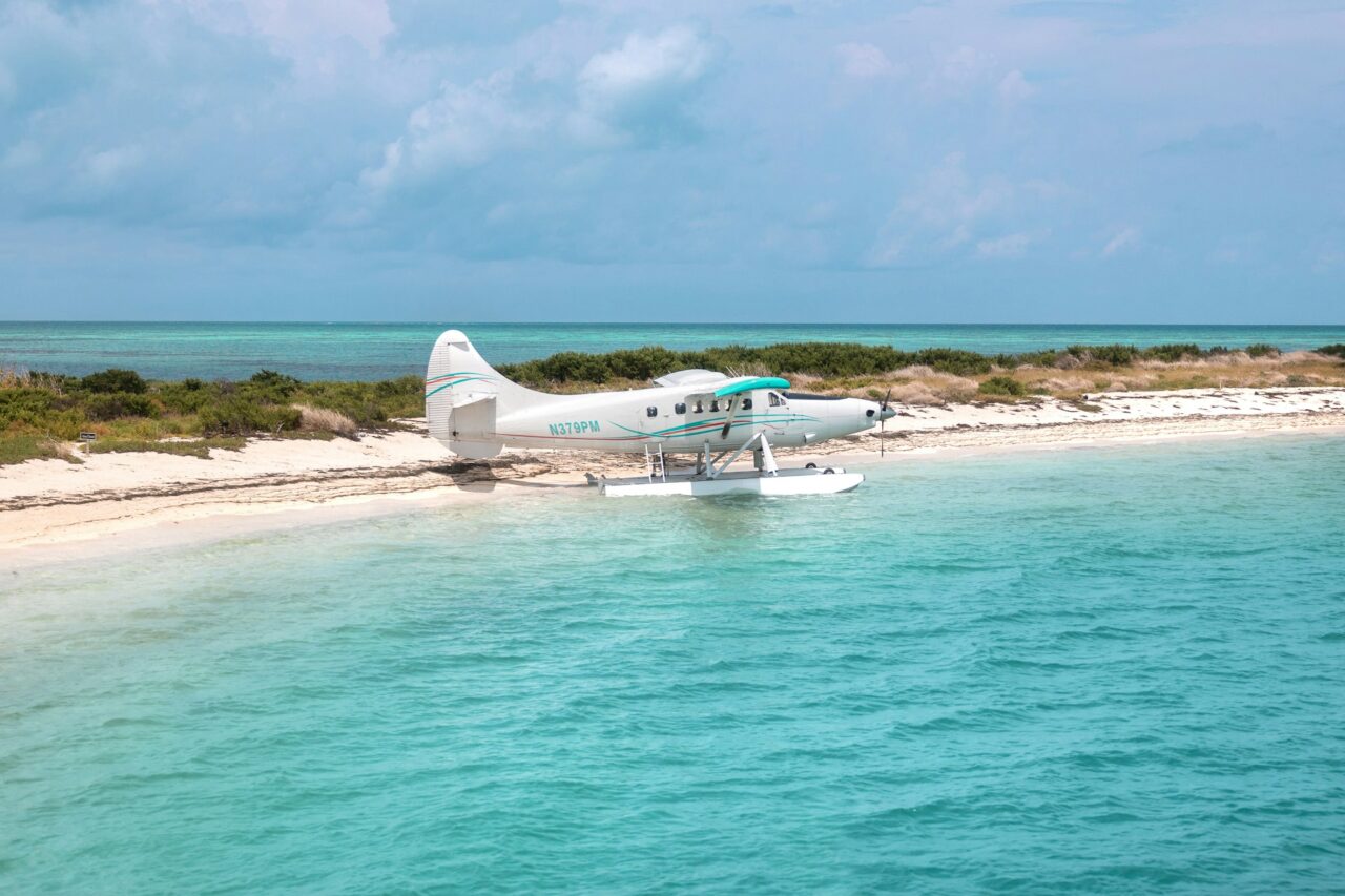 Sea plane on the water in Fort Jefferson, Dry Tortugas National Park