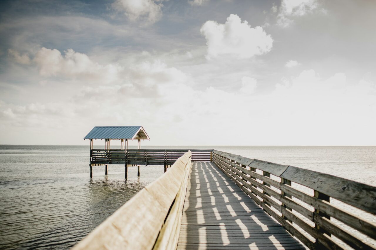Wooden jetty on South Padre Island, Texas