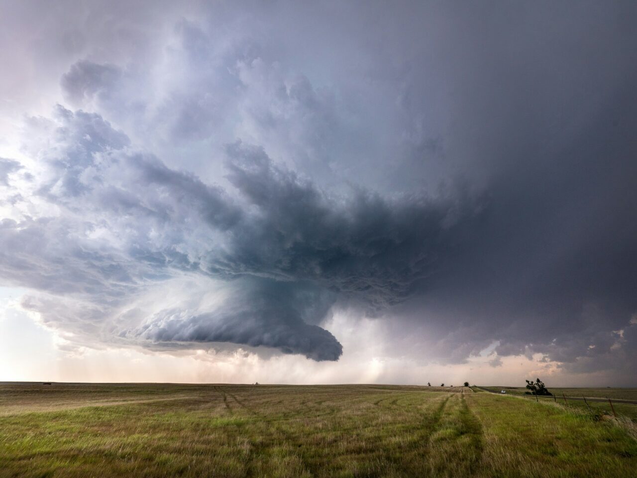Thunderstorm over prairie in Oklahoma