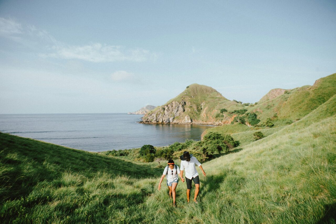 Couple on honeymoon in padar island
