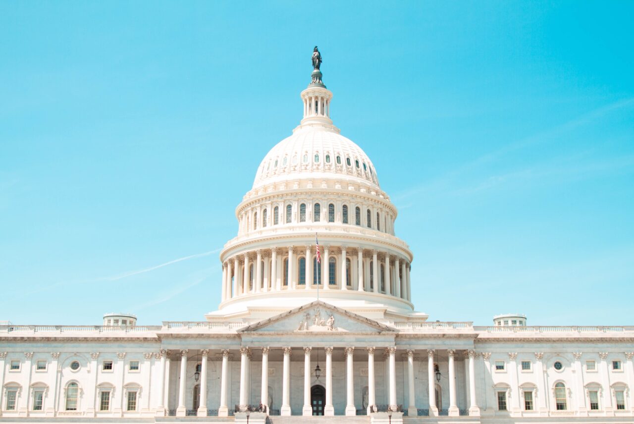 United States Capitol building on a sunny day