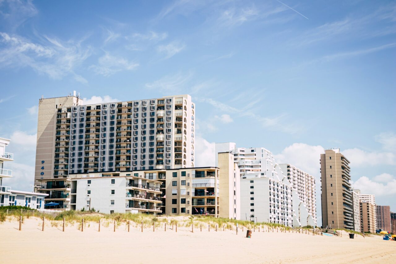 Beach with buildings in Ocean City