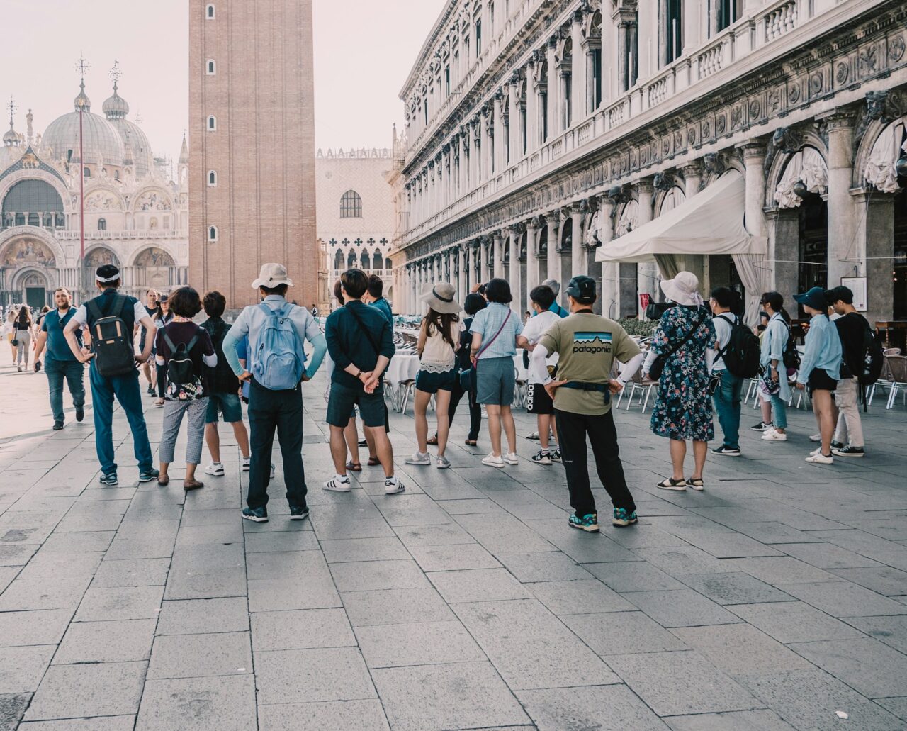 Tour group in Piazza San Marco in Venice