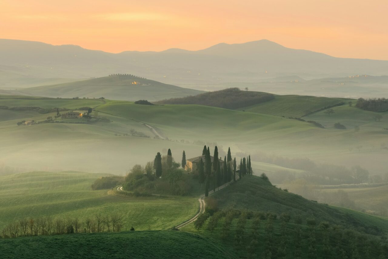 House on a hill in Tuscany, Italy