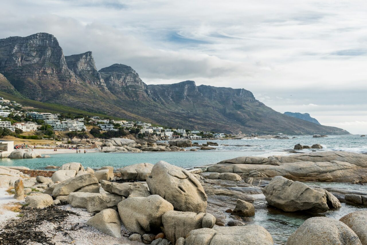 Beach and mountains in Cape Town, South Africa