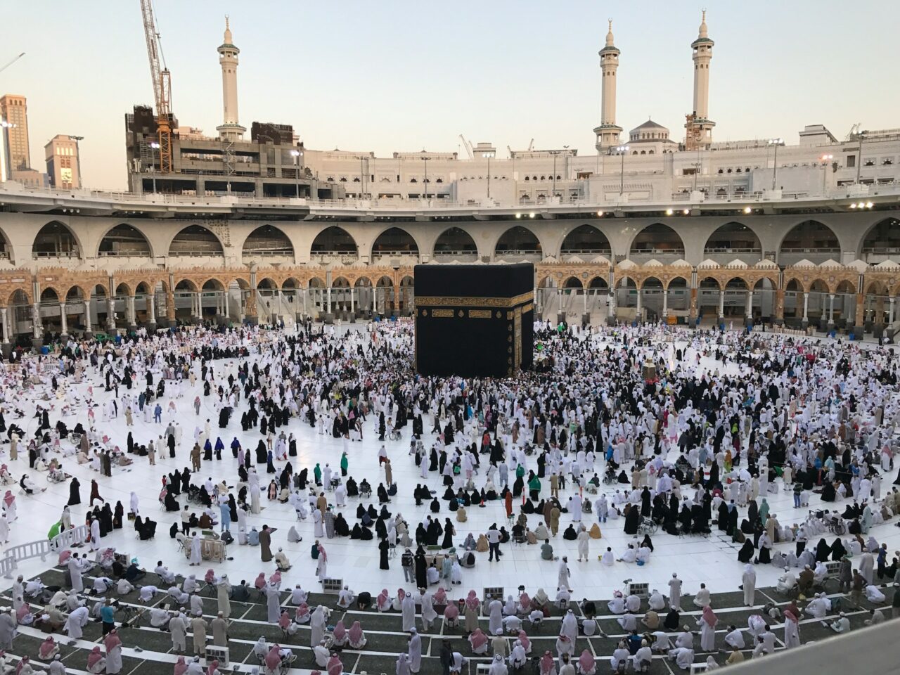 Crowds of people at Mecca in Saudi Arabia
