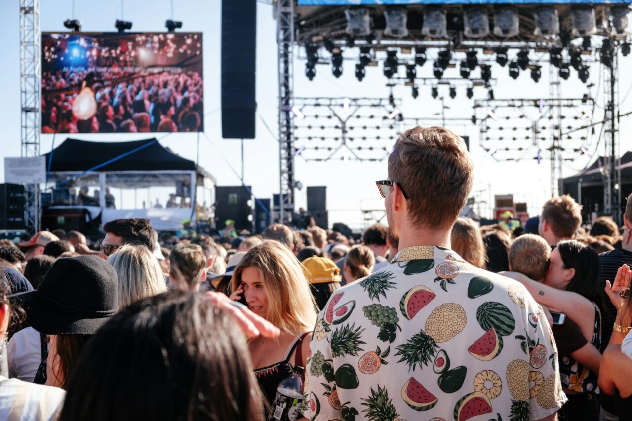 People at a music festival in st. kilda