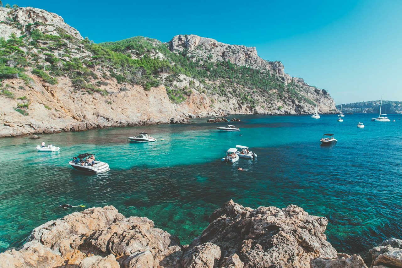 Boats on the water in Mallorca