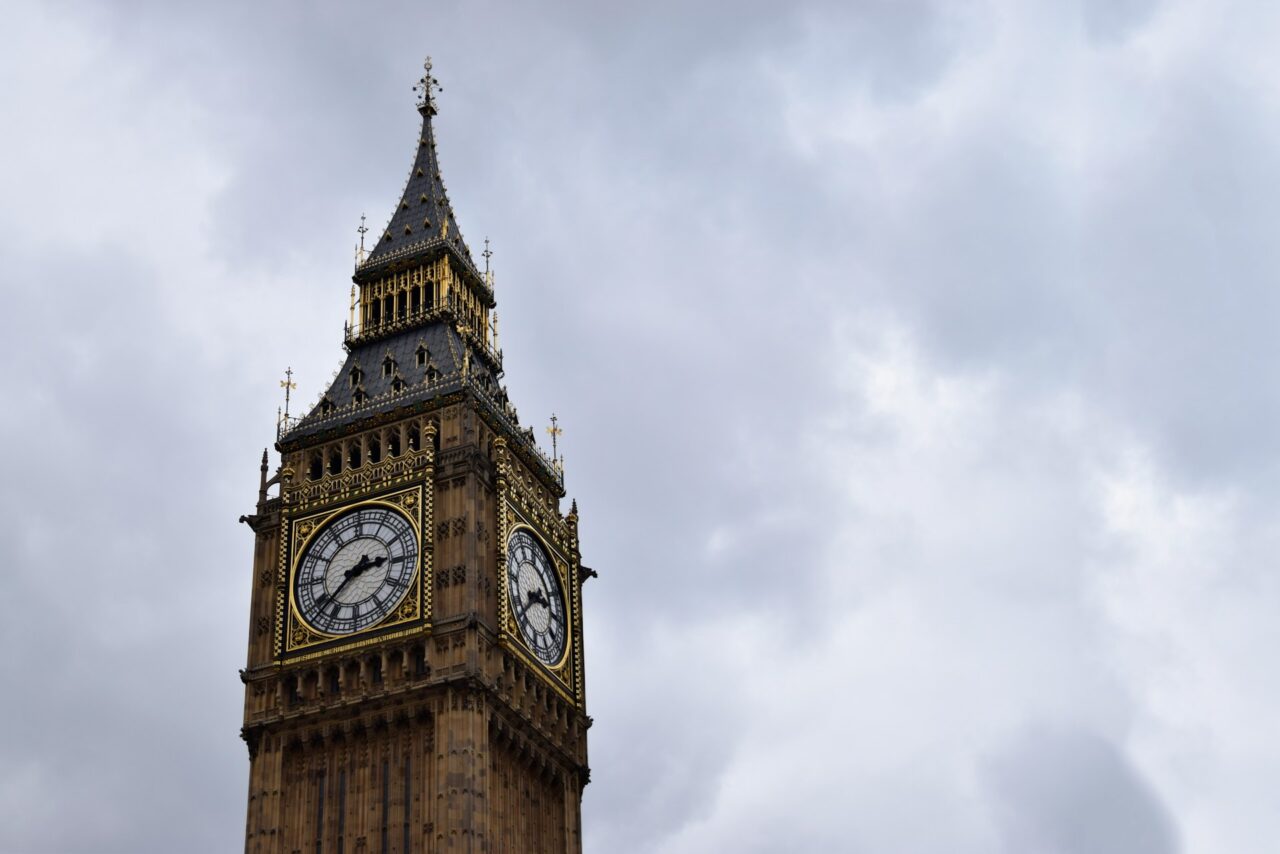 Big ben in London against a cloudy sky