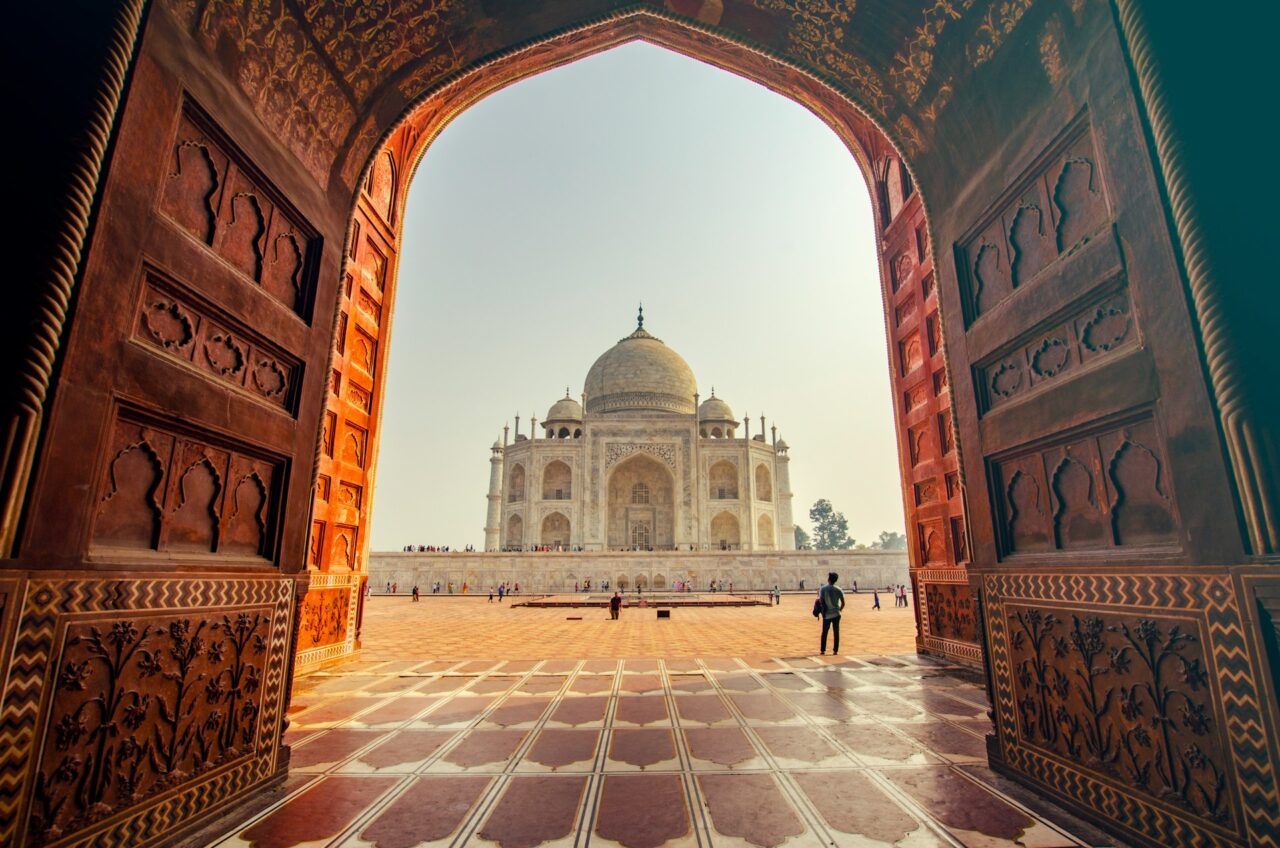 Taj Mahal viewed through an archway