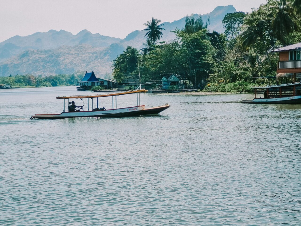 Boat traveling down the Mekong River