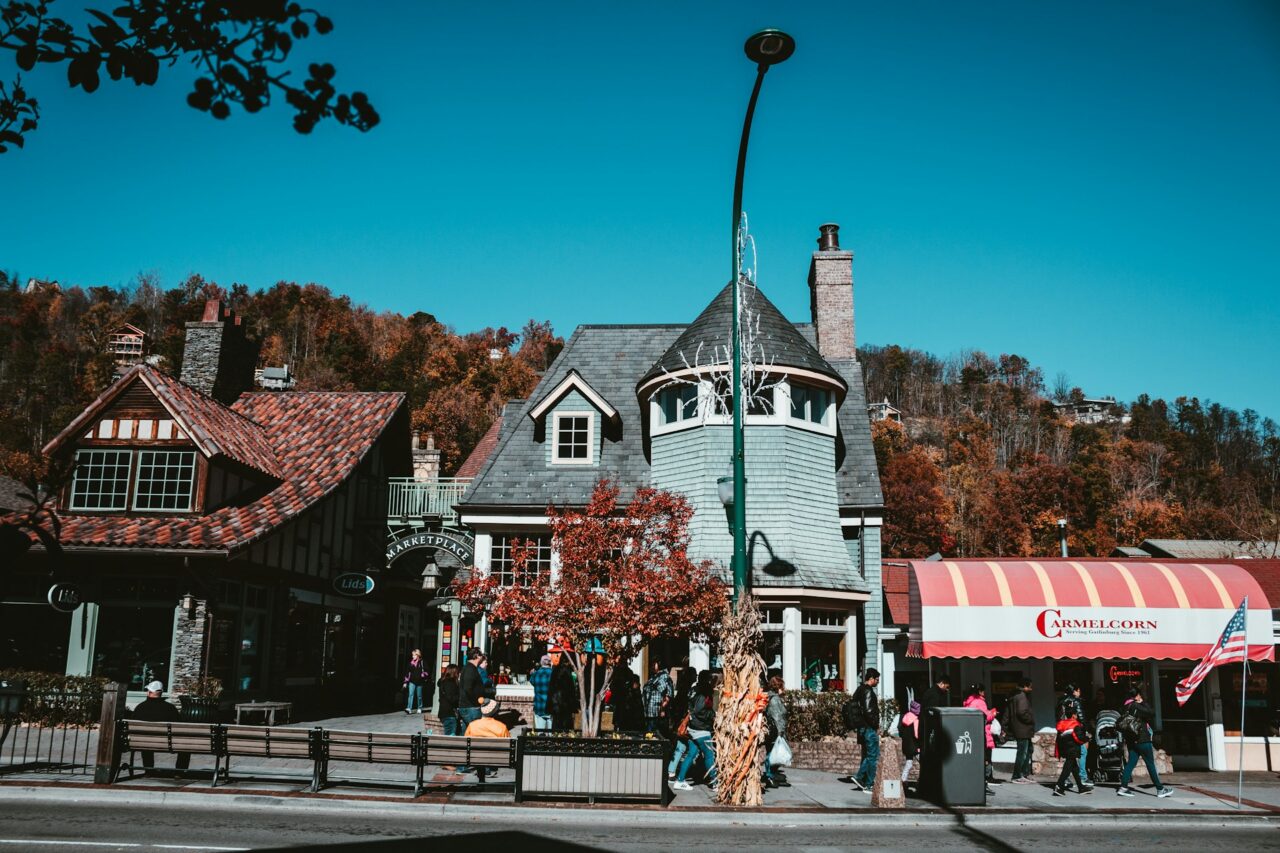 Street with buildings in Gatlinburg