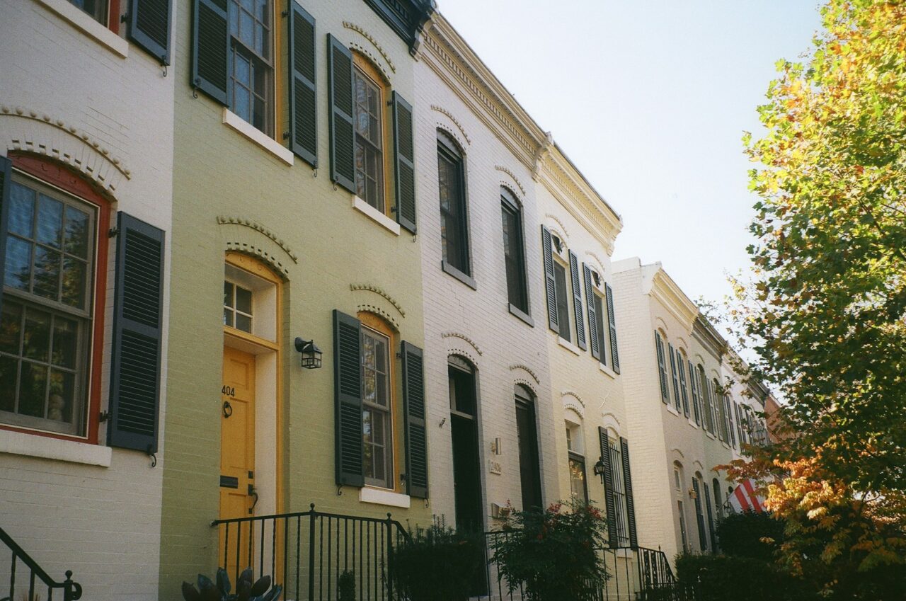 Brick townhouses in Washington DC