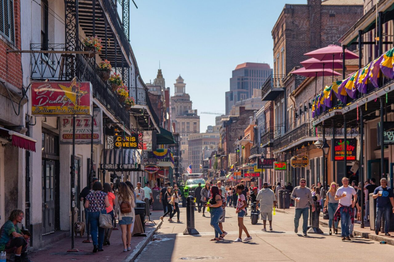 Crowded street in New Orleans