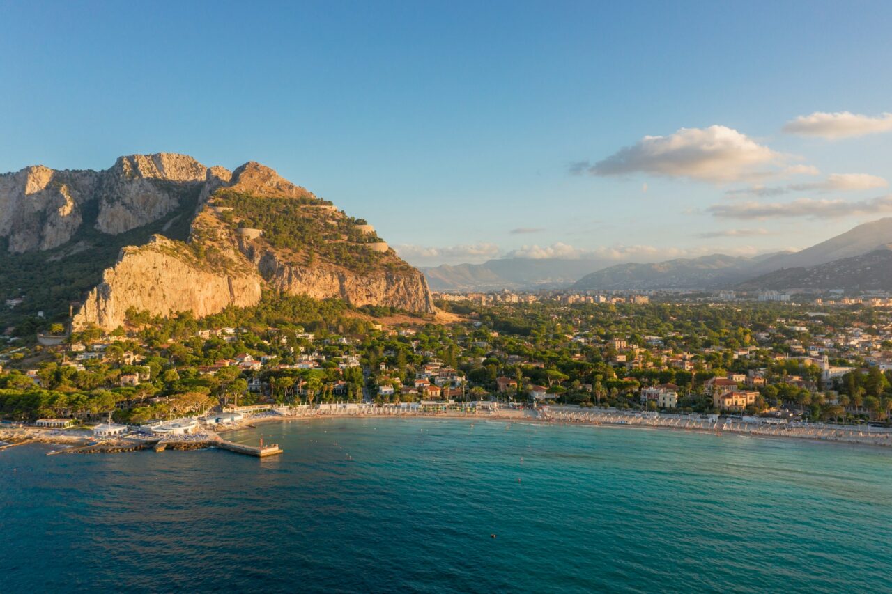 View of the coastline in Palermo Italy
