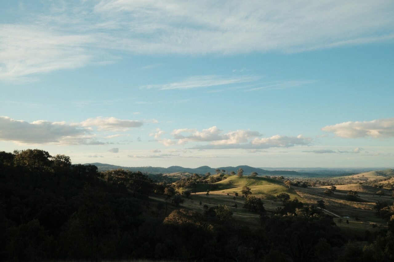 Rolling hills in Mudgee Australia