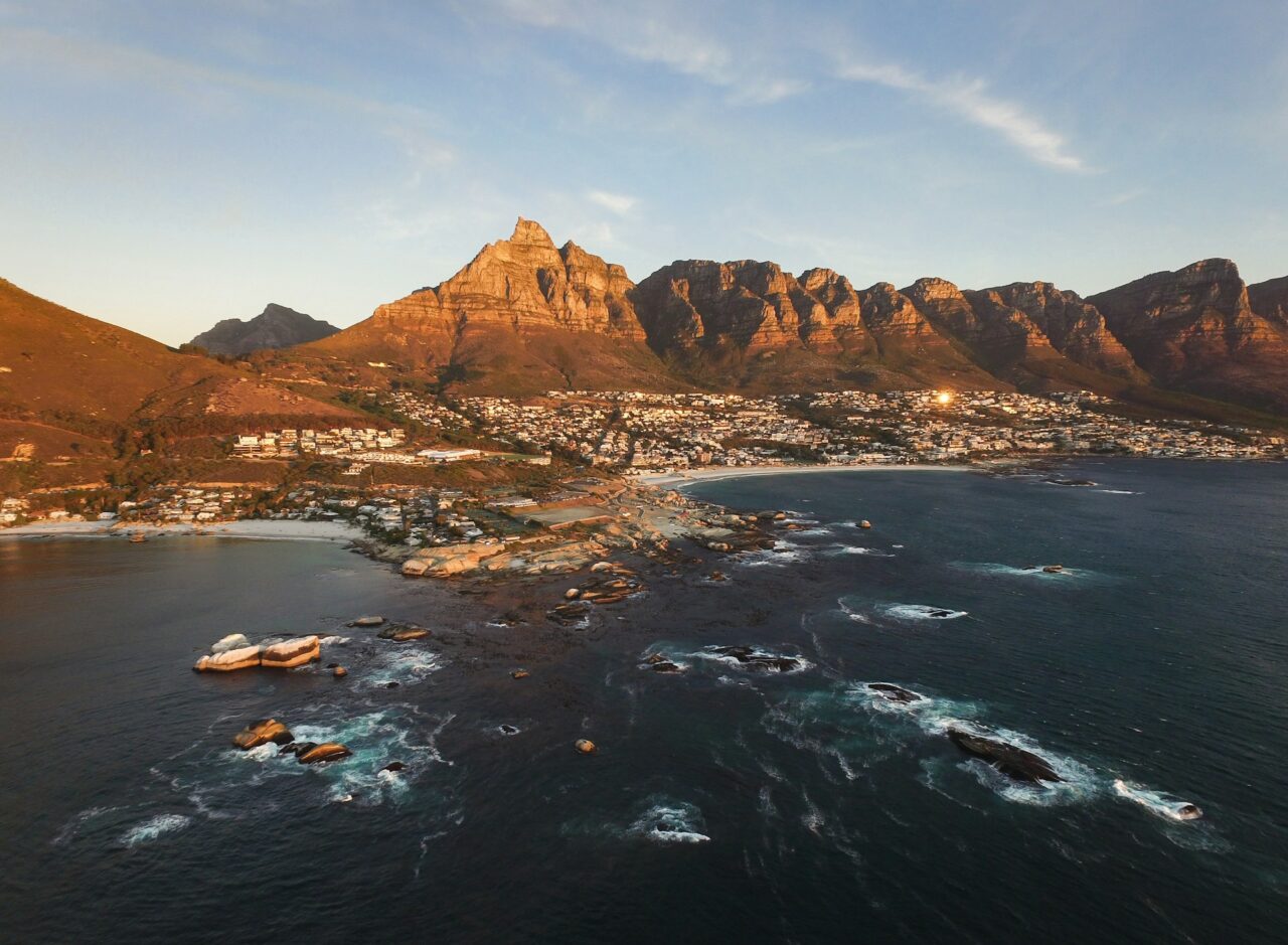 Drone view of Clifton Beach, Cape Town