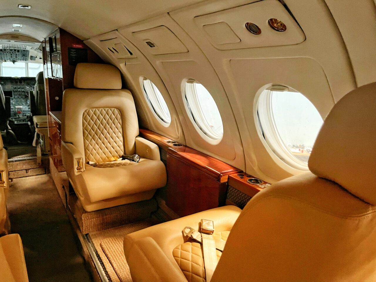 Interior of a private jet