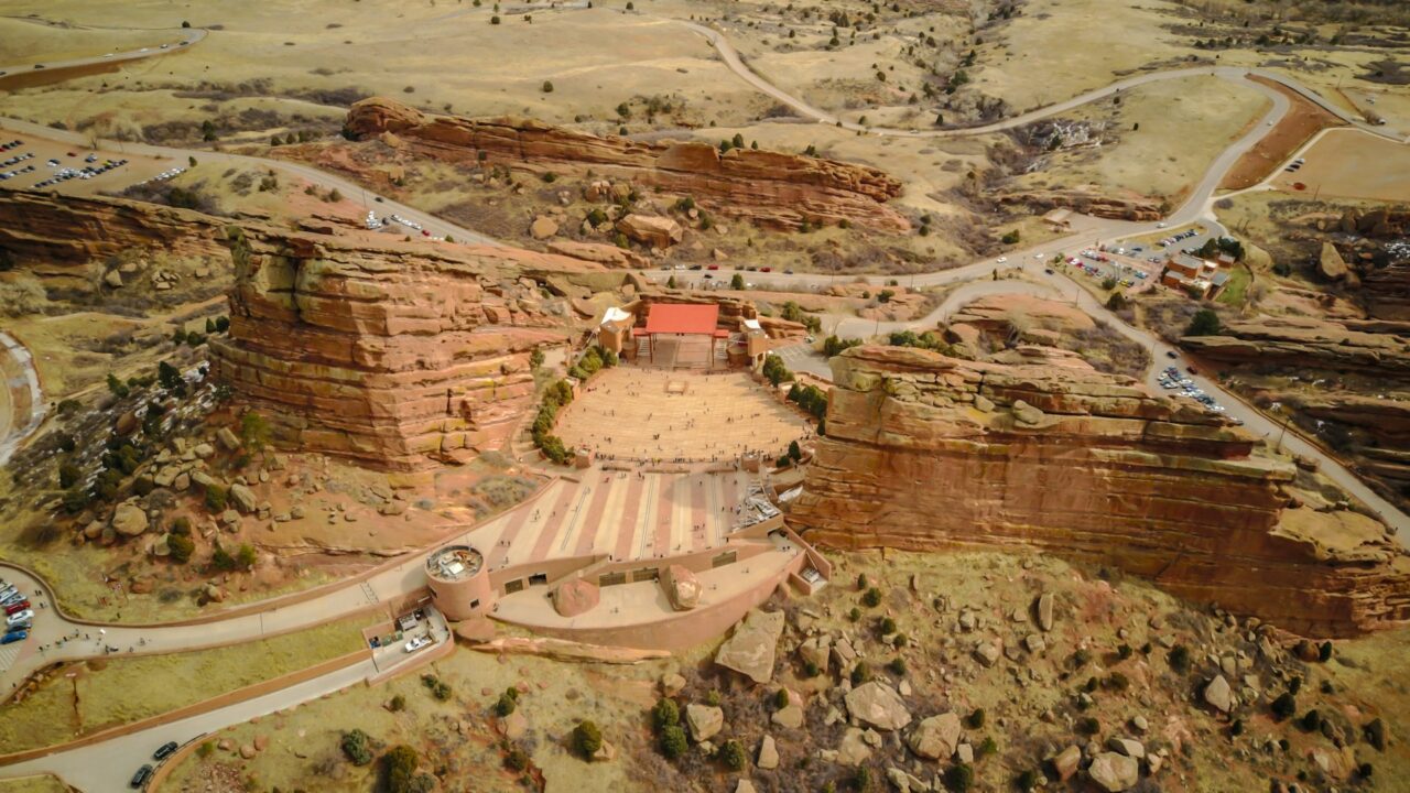 Red Rocks amphitheater from above