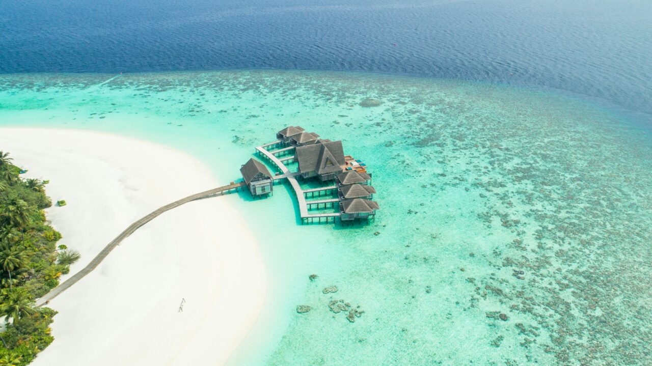 Overwater bungalows in the Maldives