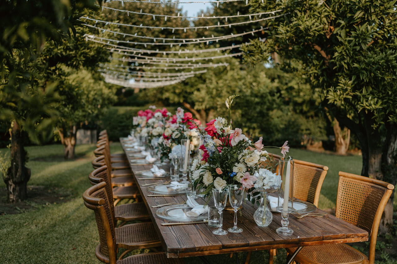 Wedding table with flowers