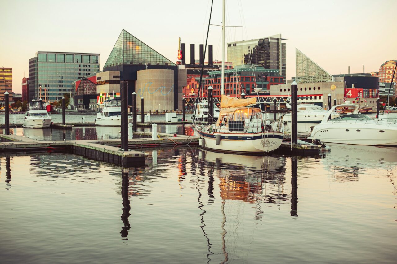 Boats on the water in Baltimore
