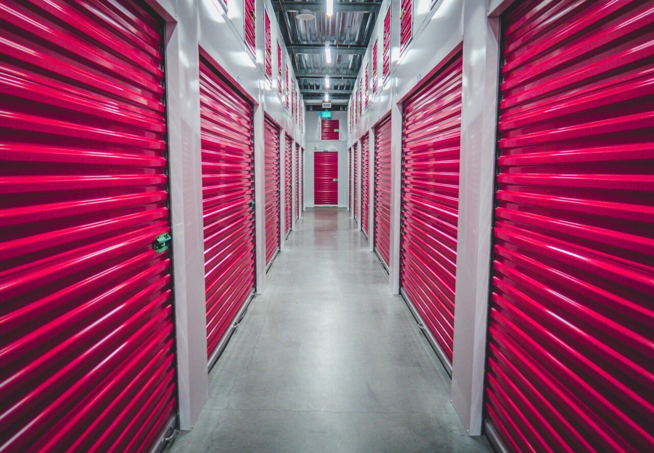 Pink storage unit facility