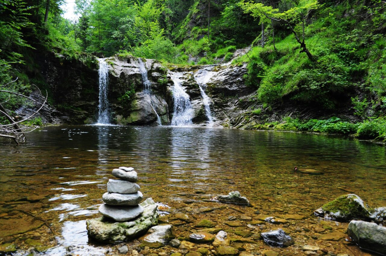 Waterfall with rocks