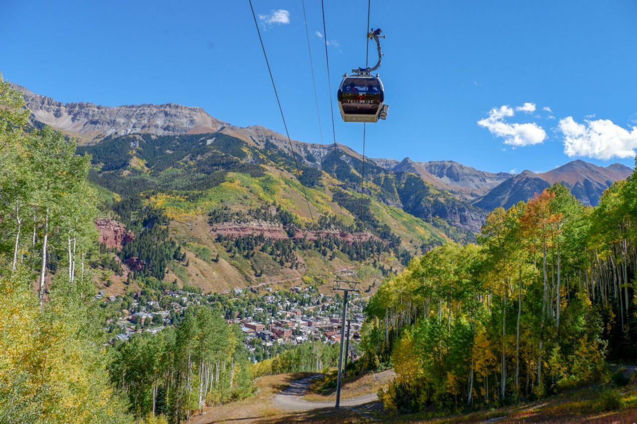 Gondola and mountains in Telluride, Colorado