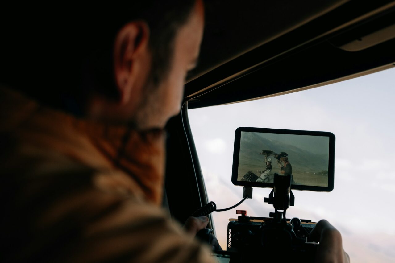 Close up of camera monitor in Kyrgyzstan