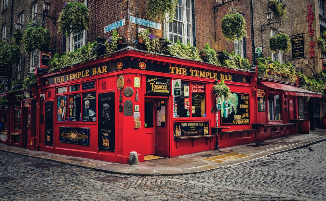 Frontage of The Temple Bar in Dublin