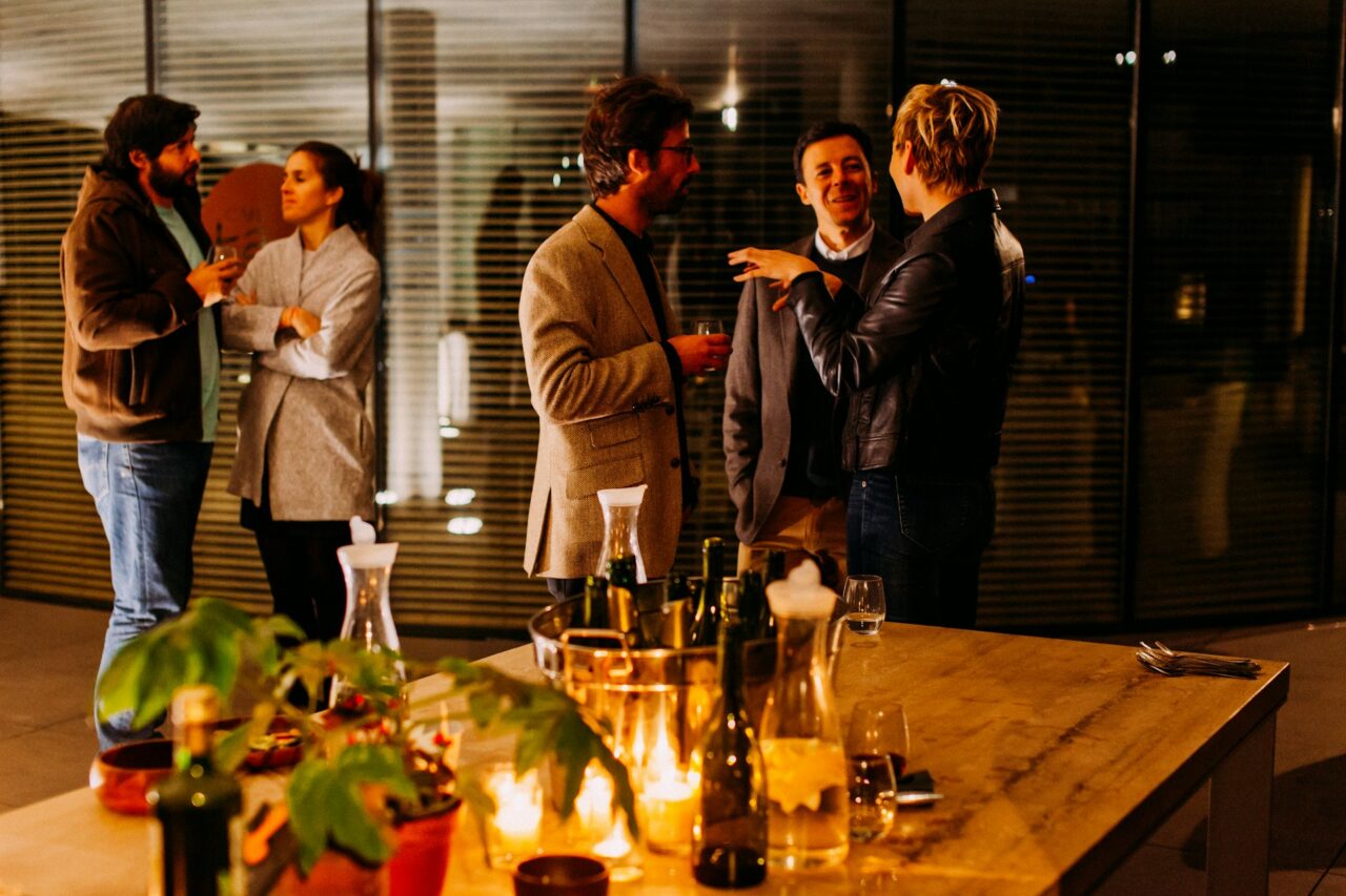 People networking at an event