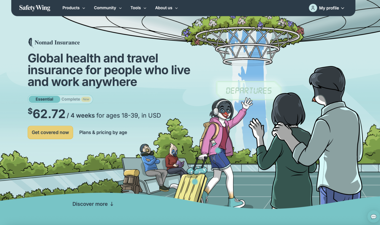 Safetywing Nomad Insurance Screenshot 