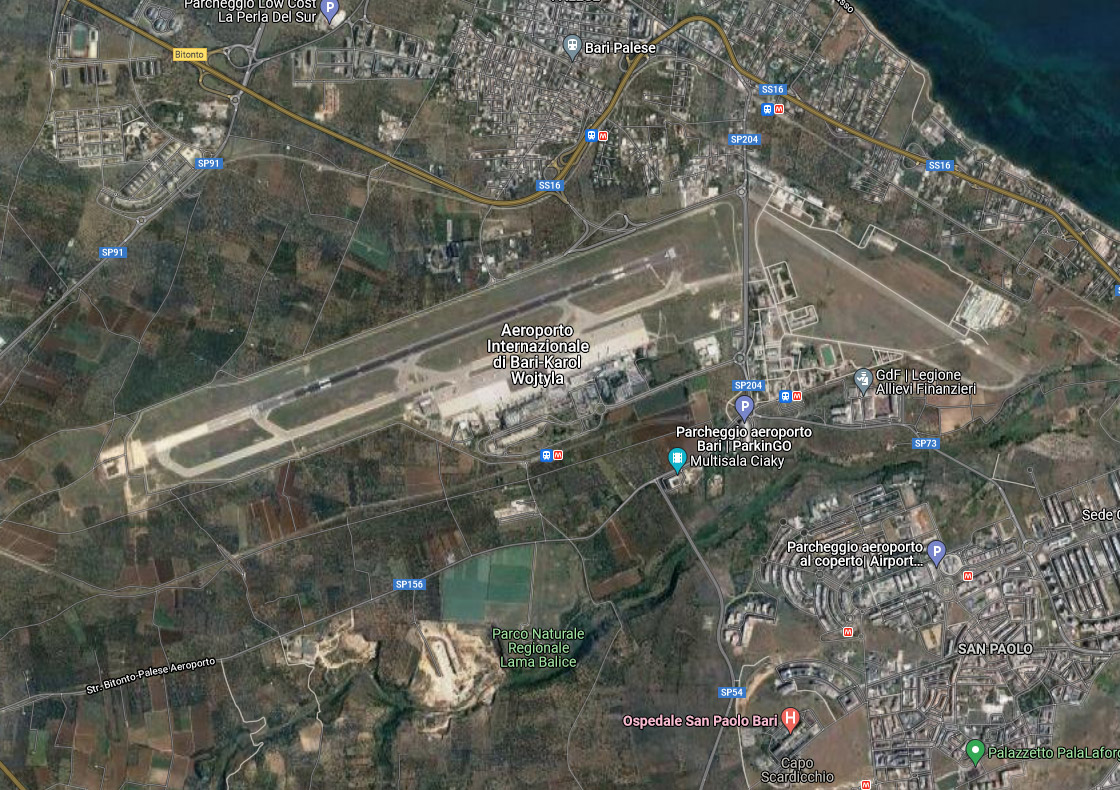 Bari airport map