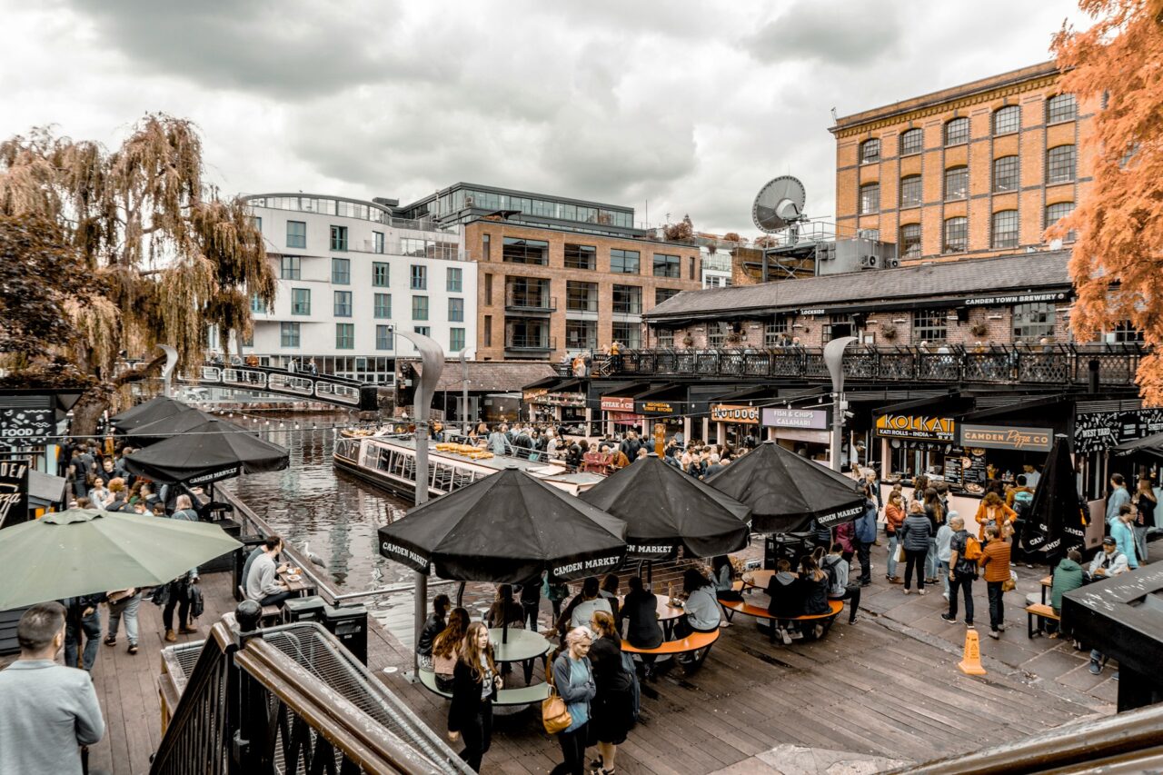 Busy Camden market in London