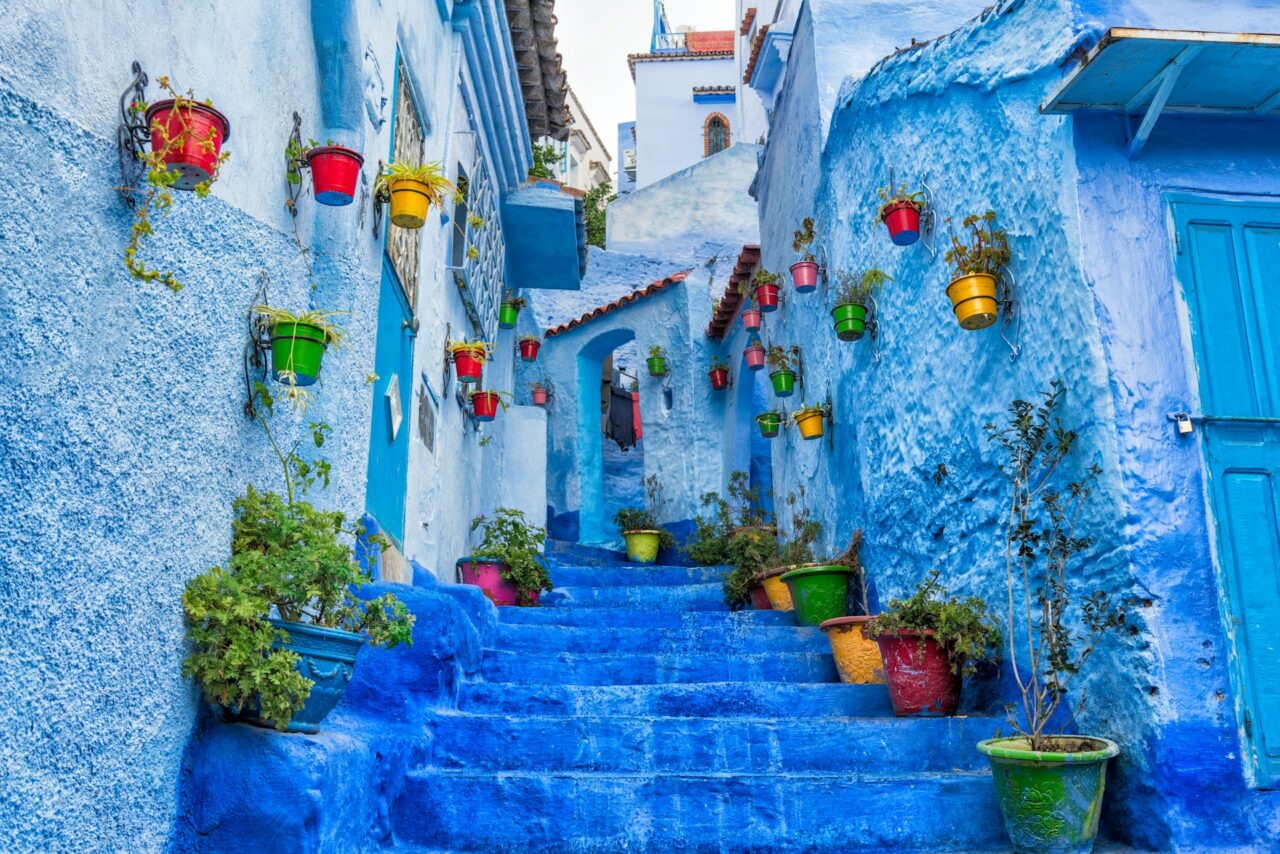Blue staircase in Chefchaouen