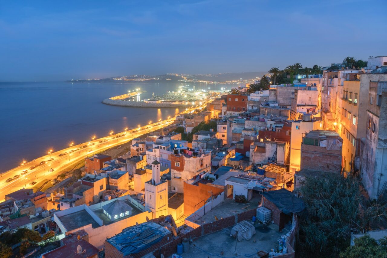 Tangier Morocco at night