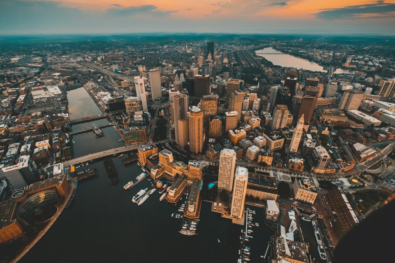 Aerial view of Boston