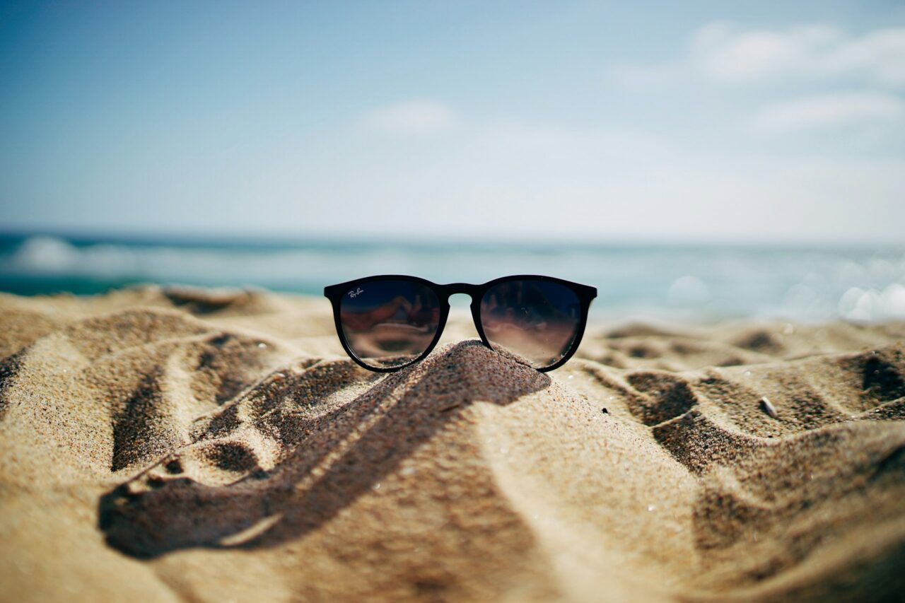 Sunglasses on the sand